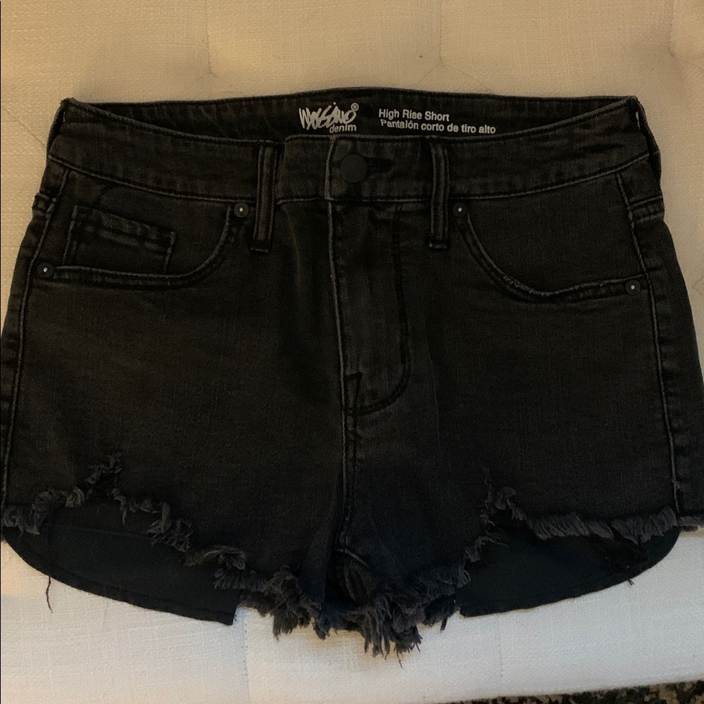 Black denim jean shorts